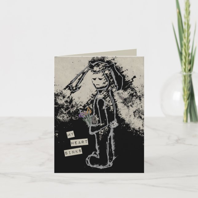 Carte mon coeur plonge compassion sinibunny (Devant)