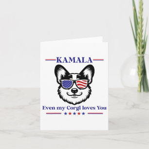 Carte Mon Corgi aime Kamala Harris comme présidente élue