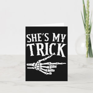 Carte Mon costume d'Halloween Trick Correspondant Couple