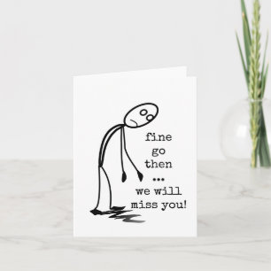 Carte Mon Coworker Partant, Nous Vous Manquerons, Adieu