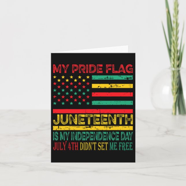 Carte Mon drapeau de fierté Juneteenth est mon jour de l (Devant)