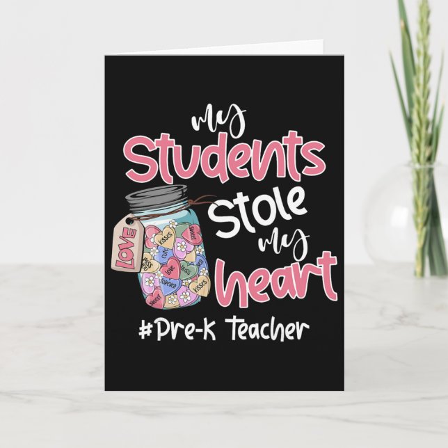 Carte Mon élève m'a volé le cœur Saint-Valentin Enseigna (Devant)