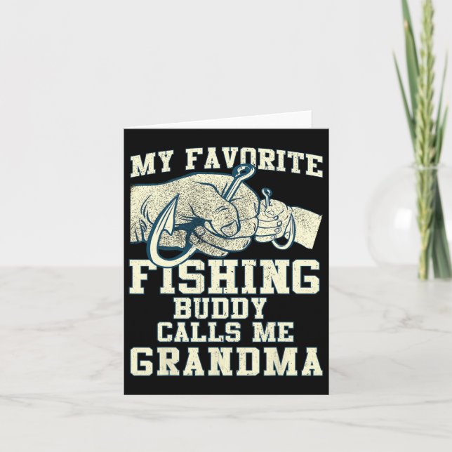 Carte Mon Épouse De Pêche Préférée M'Appelle Grand-Mère (Devant)