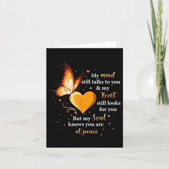 Carte Mon Esprit Vous Parle Encore Coeur, Papillon Soul (Devant)