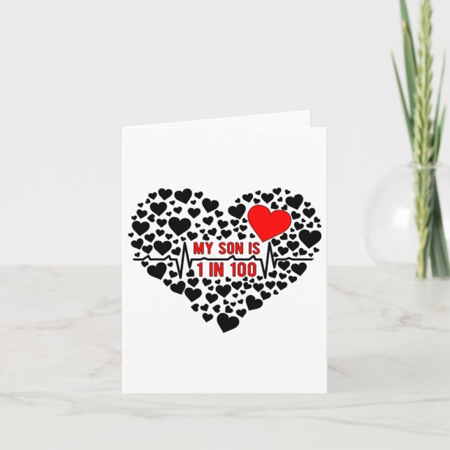 Carte Mon Fils Chd Warrior Maman Maladie cardiaque congé (Devant)