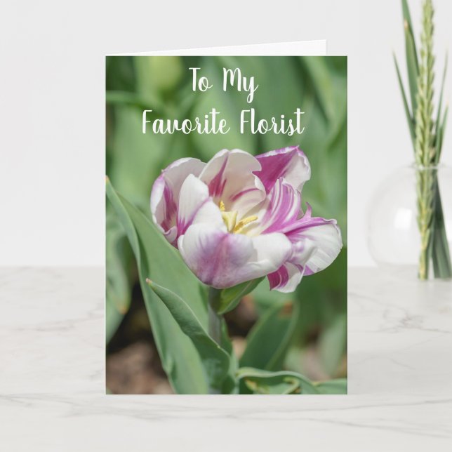 CARTE **MON FLORISTE PRÉFÉRÉ** À VOTRE ANNIVERSAIRE (Devant)