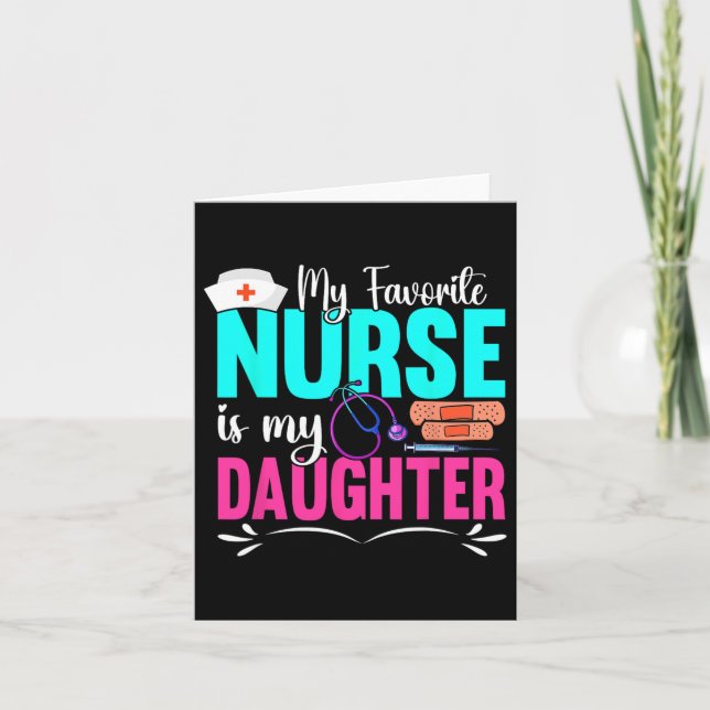 Carte Mon Infirmière Préférée Est Ma Fille Professionnel (Devant)