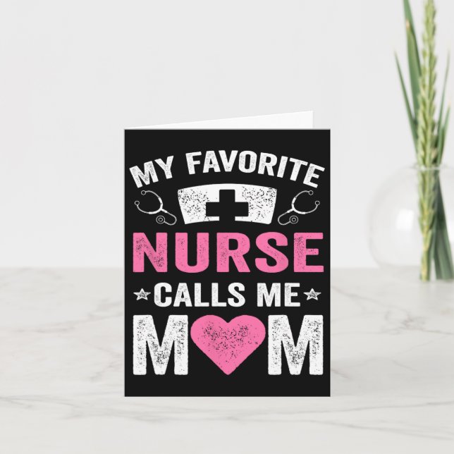Carte Mon Infirmière Préférée M'Appelle Maman Fille Infi (Devant)