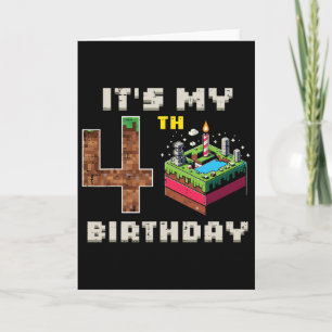 Carte Mon jeu vidéo pixelisé d'anniversaire 5 ans 4 gâte
