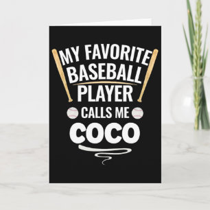 Carte Mon joueur de baseball préféré m'appelle Coco