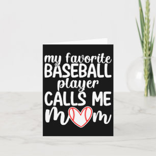 Carte Mon joueur de baseball préféré m'appelle maman T-s