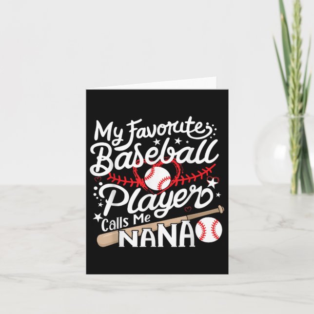 Carte Mon Joueur De Baseball Préféré M'Appelle Nana Base (Devant)