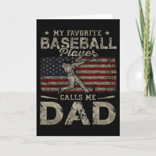 Carte Mon joueur de baseball préféré m'appelle papa père