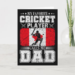 Carte Mon joueur de cricket préféré m'appelle papa Canad