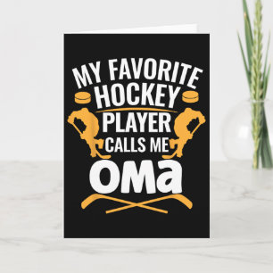 Carte Mon joueur de hockey préféré m'appelle grand-mère