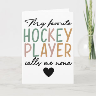 Carte Mon joueur de hockey préféré m'appelle Nona Vintag