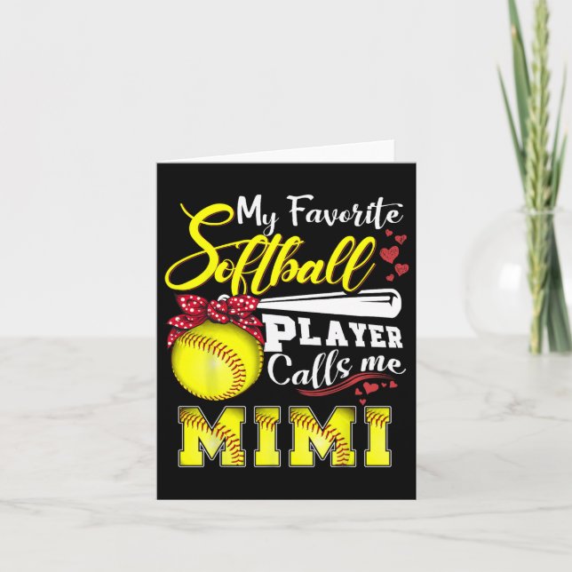 Carte Mon joueur de softll préféré m'appelle Mimi Tee Mè (Devant)