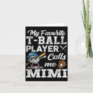 Carte Mon Joueur de T-Ball Préféré M'appelle Mimi