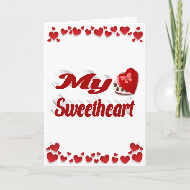 Carte Mon jour de la Saint-Valentin coeurs rouges  (Devant)