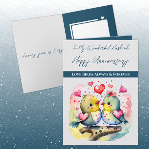 Carte Mon merveilleux anniversaire d'inséparables maris