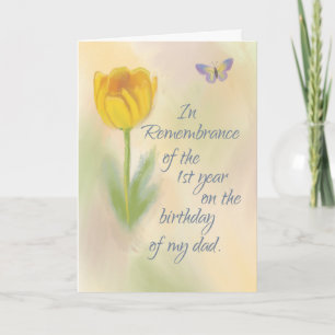 Carte Mon papa 1er an Anniversaire Souvenir Aquarelle