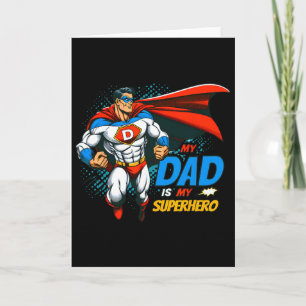 Carte Mon papa est mon super-héros Enfants Drôle Fête de