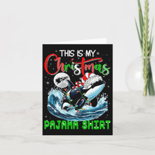 Carte Mon Père Noël de pyjama de Noël Orque Animal marin