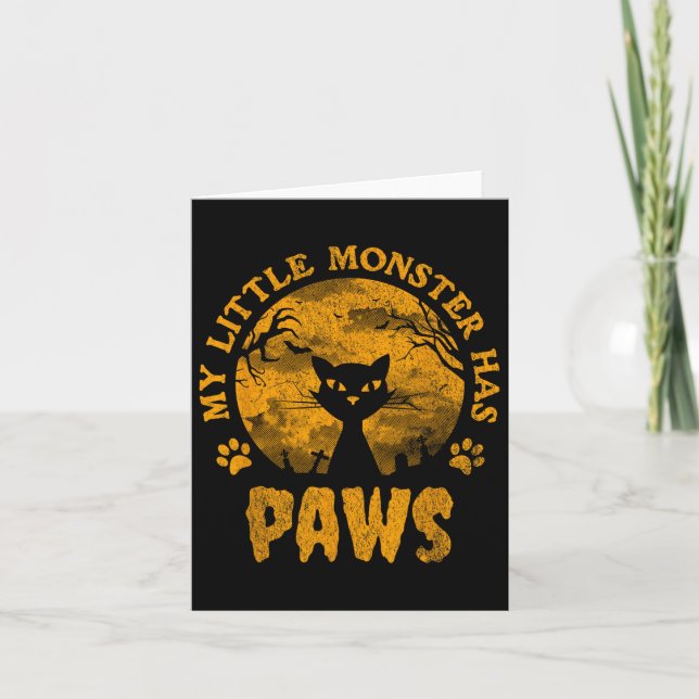 Carte Mon petit monstre a des pattes Chat effrayant  (Devant)