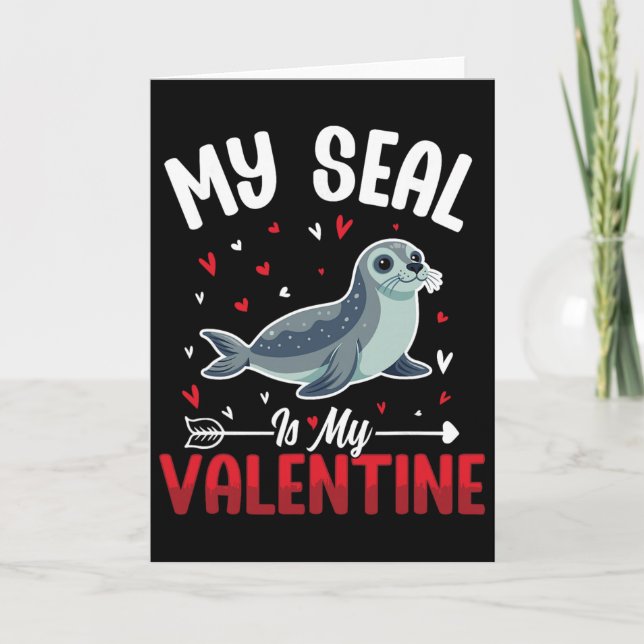 Carte Mon phoque est mon Valentin Mignons amateurs d'ani (Devant)