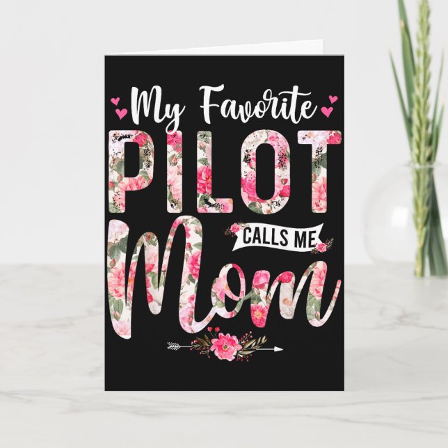 Carte Mon pilote préféré m'appelle maman joyeuse fête de (Devant)