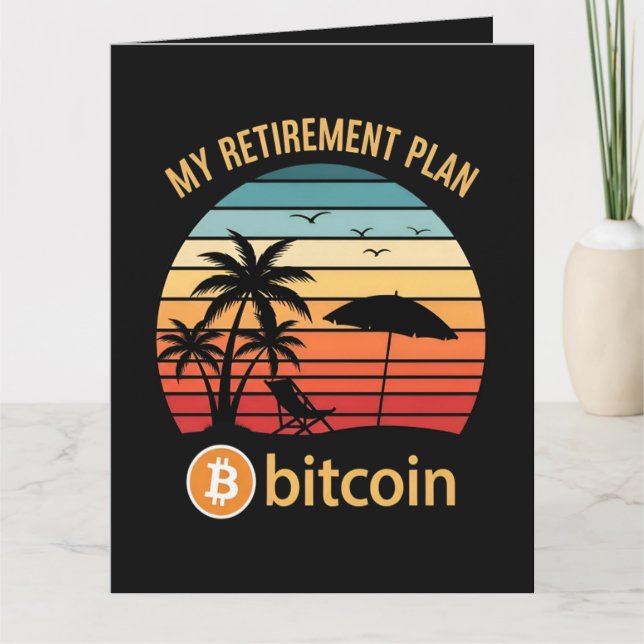 Carte Mon Plan De Retraite Bitcoin Plage Coucher De Sole (Devant)