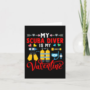 Carte Mon plongeur est mon valentin Jolis cœurs assortis