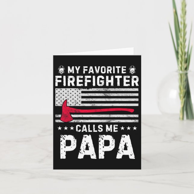 Carte Mon pompier préféré m'appelle Papa Pompier Papa (Devant)