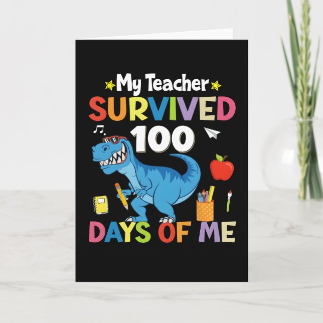 Carte Mon professeur a survécu 100 jours de moi drôle Di (Devant)