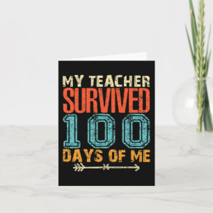 Carte Mon Professeur A Survécu 100 Jours De Moi Fun 100 