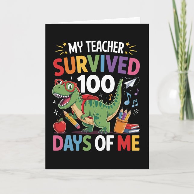 Carte Mon professeur a survécu 100 jours de mon école de (Devant)