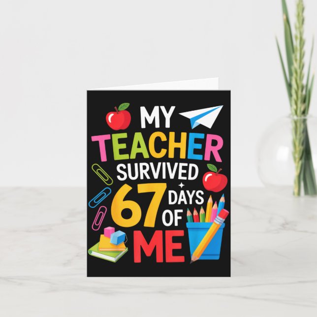 Carte Mon professeur a survécu 67 jours de moi La fête d (Devant)