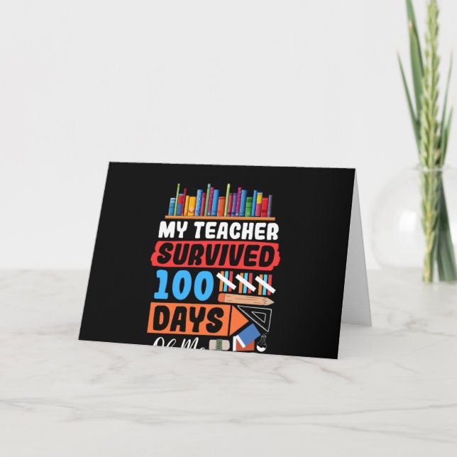 Carte Mon Professeur A Survécu À 100 Jours De Moi (Devant)