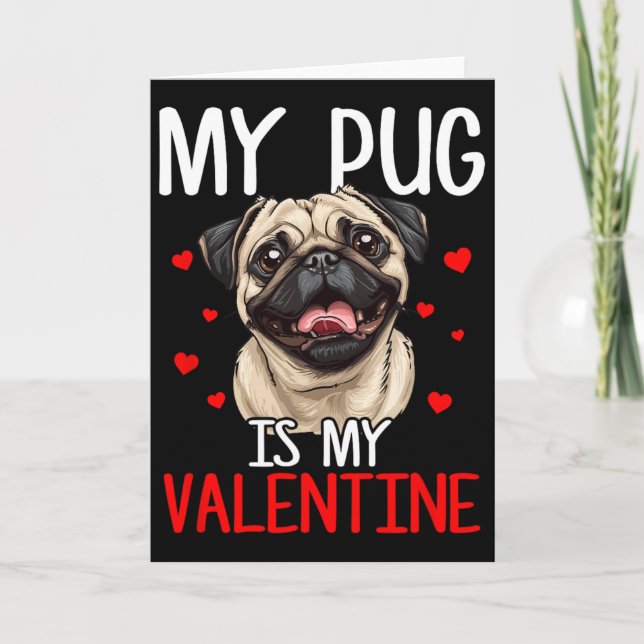 Carte Mon Pug est mon Valentin (Devant)