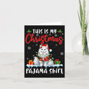 Carte Mon Pyjama Père Noël Chat Animaux de Noël Lumières