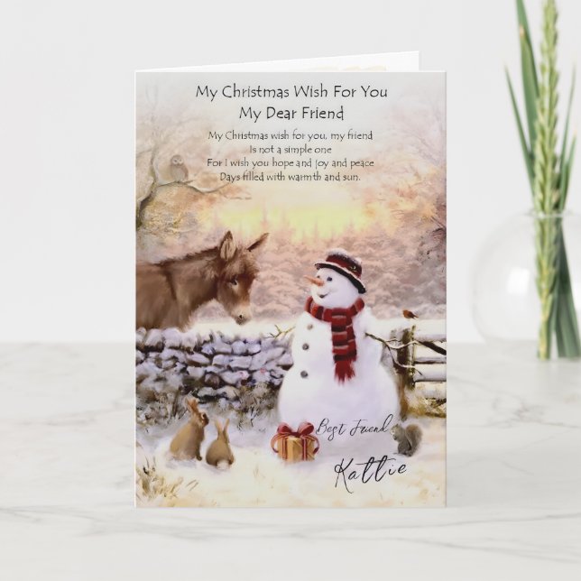 Carte Mon souhait de Noël pour vous Mon cher ami Noël (Devant)