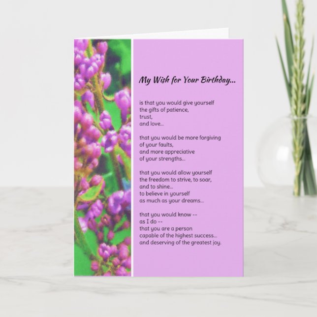 Carte Mon Souhait Pour Ton Anniversaire... (Devant)