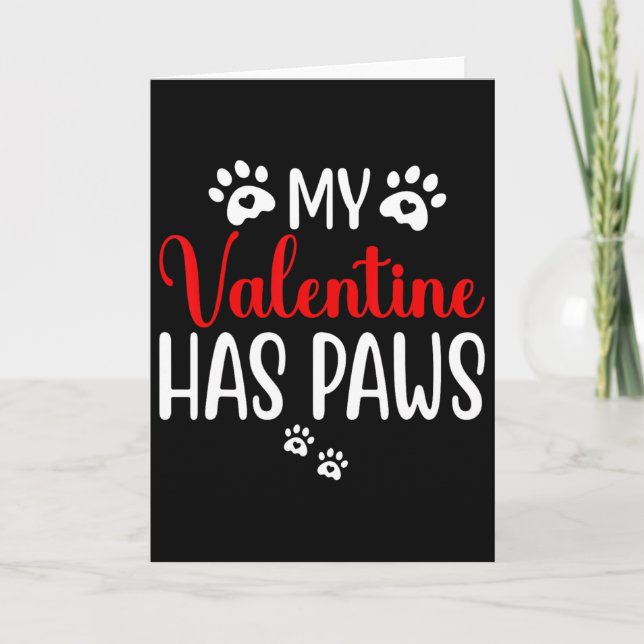 Carte Mon Valentin a des pattes Amoureux drôle de chat d (Devant)