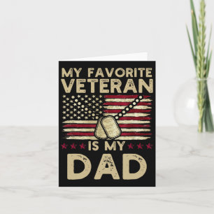 Carte Mon vétéran préféré est mon papa Jour des vétérans