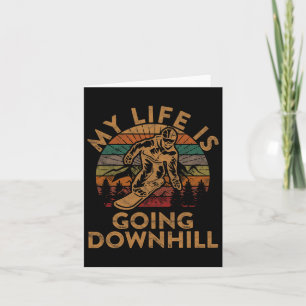 Carte Mon Vie Va Descendre Snowboard Cadeau Hiver Sn