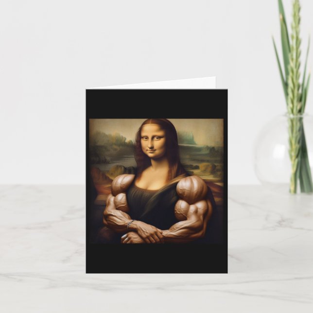 Carte Mona Lisa Bodybuilding Funny Cadeau 1 (Devant)