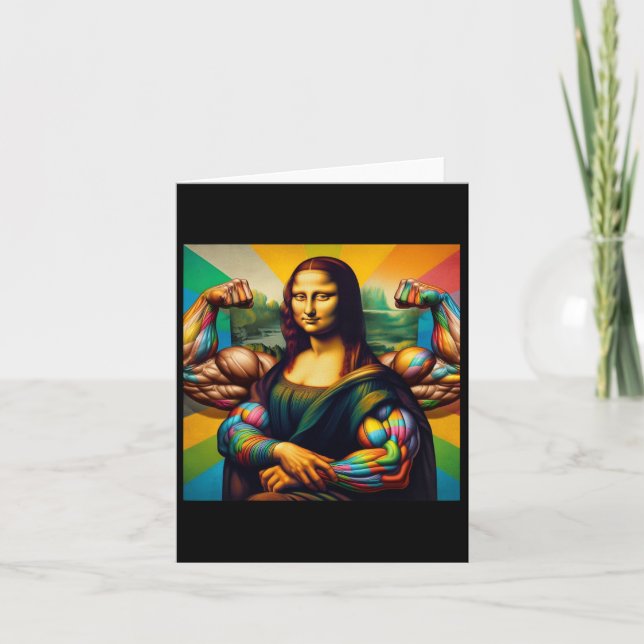 Carte Mona Lisa Bodybuilding Funny Cadeau 2 (Devant)
