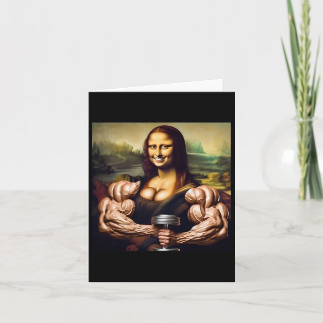 Carte Mona Lisa Bodybuilding Funny Cadeau 5 (Devant)