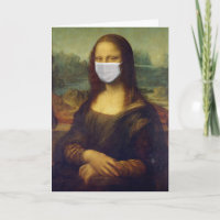 MONA LISA FACE MASK GREETING CARD, JUSTE POUR LE P