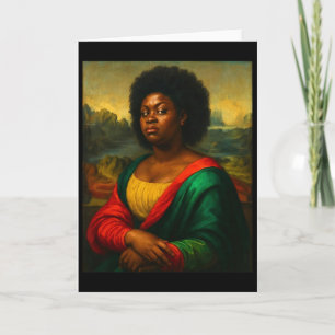 Carte Mona Lisa noire regard de côté femme afro histoire